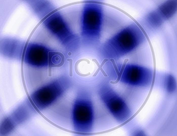 Blue illuminated light concentric wheel