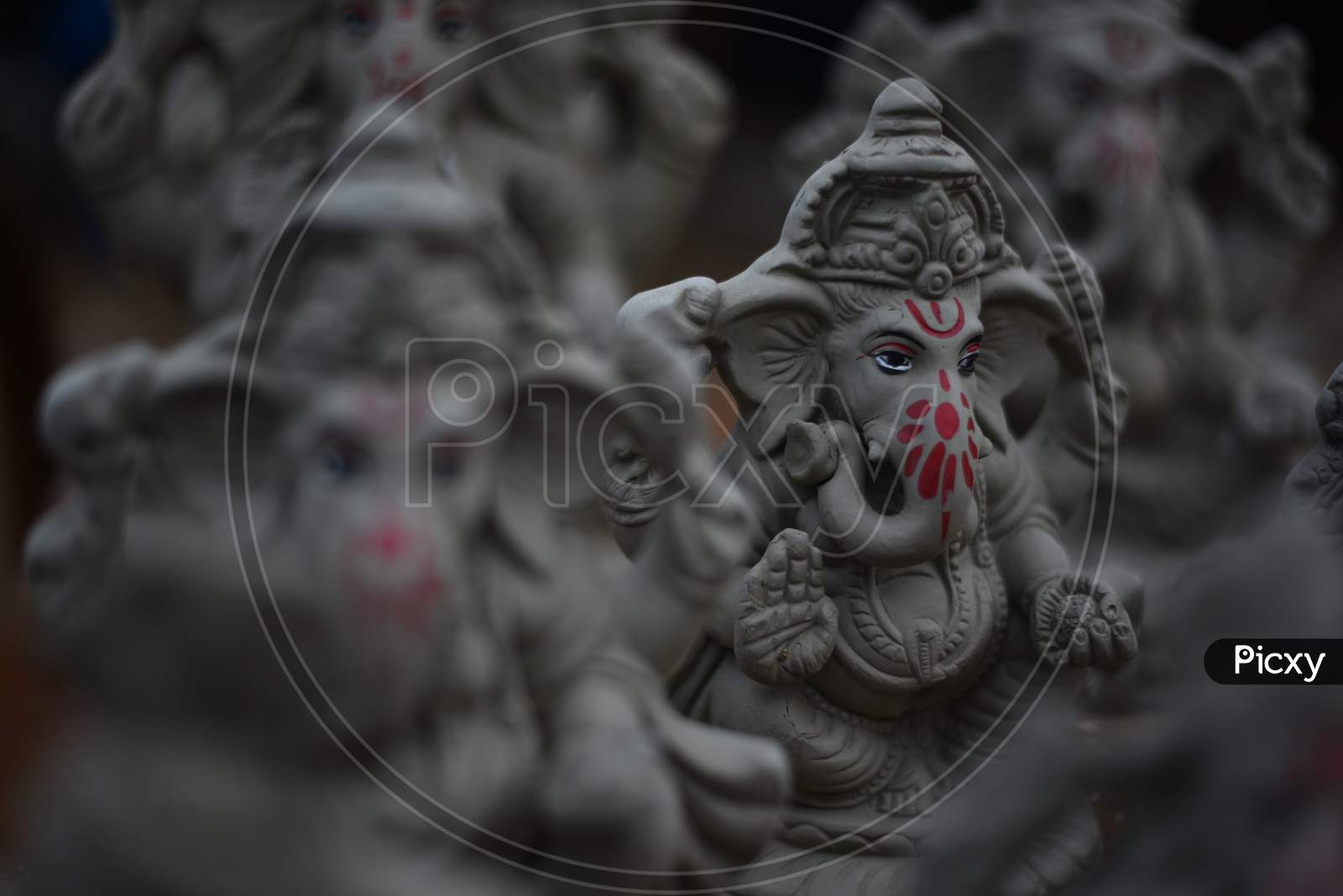 Hindu deity, Lord Ganesh Idols put up for sale ahead of Ganesh Chaturthi/ vinayaka chavithi festival in Hyderabad, August 21,2020.