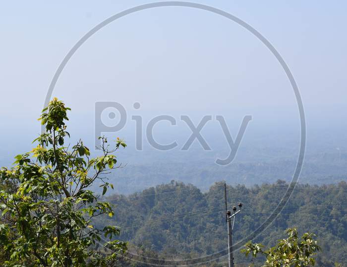 Beautiful Mountain Landscape View In The Early Morning Sky With Clouds. Nilgiri,Bandarban