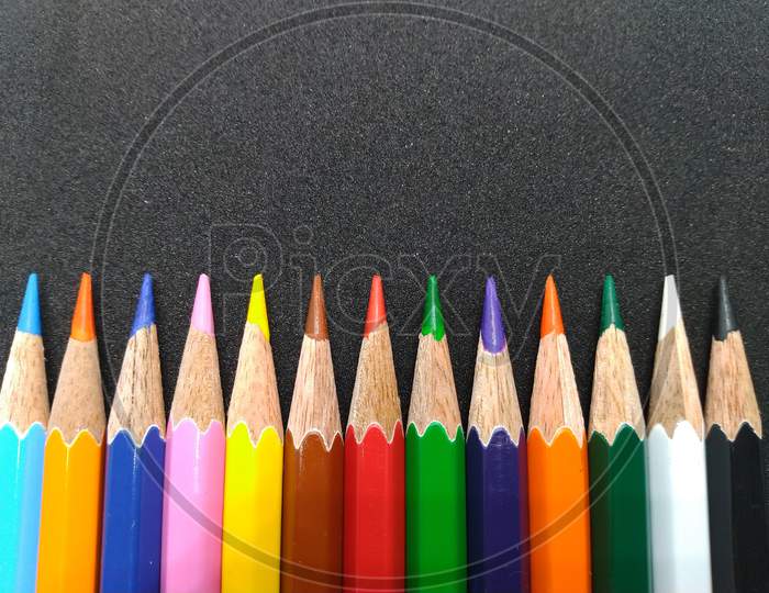 Colour Pencil For Drawing And Education.
