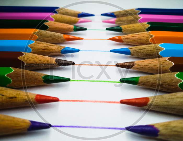 Colour Pencil For Drawing And Education.