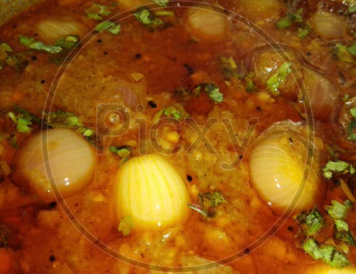 Homemade Delicious vegetable of whole onion healthy indian food 21 august 2020