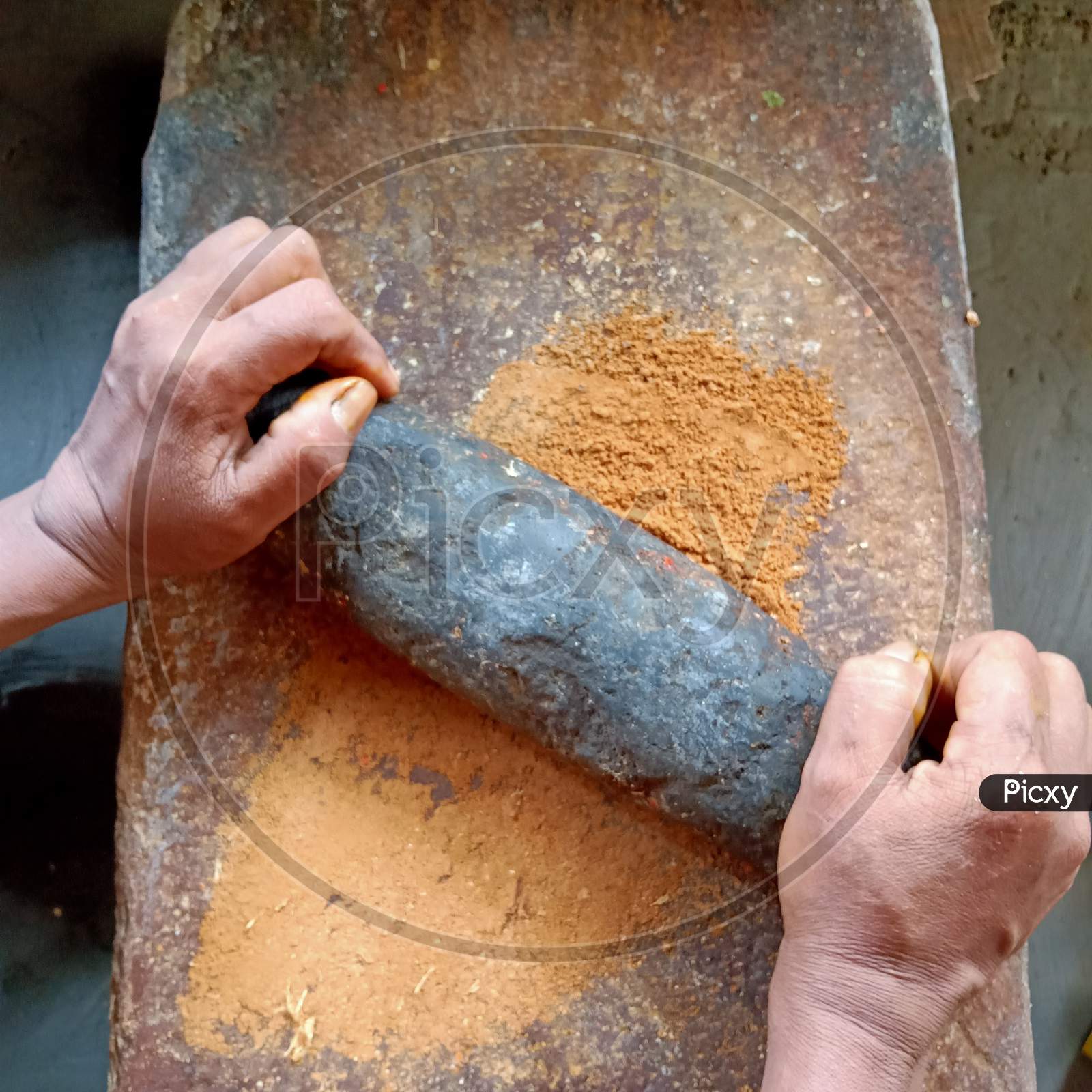 Grinding stone, Stone for grinding masala.