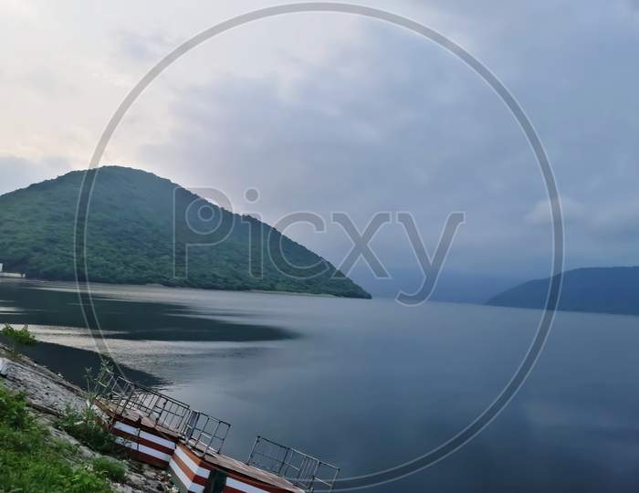 Tatipudi reservoir at vizianagaram in Andhra pradesh,India