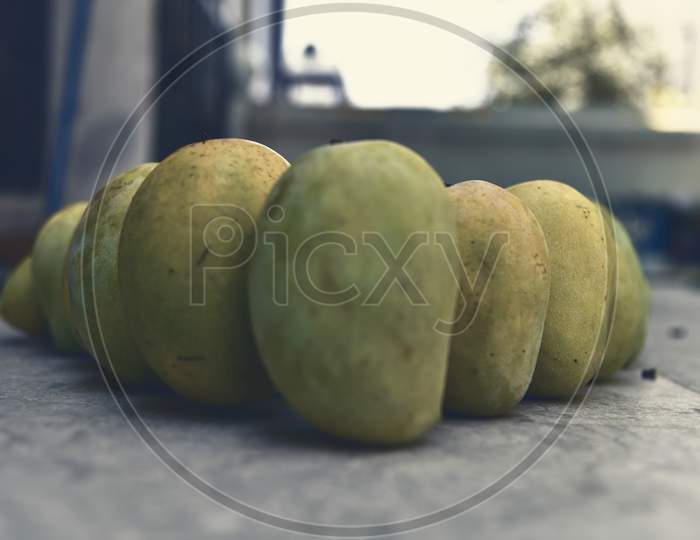 Close Up Top Angle Photo Of Bunch Of Mangoes