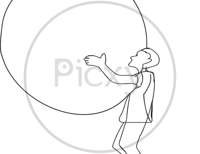 A man holding weight Art & Illustration