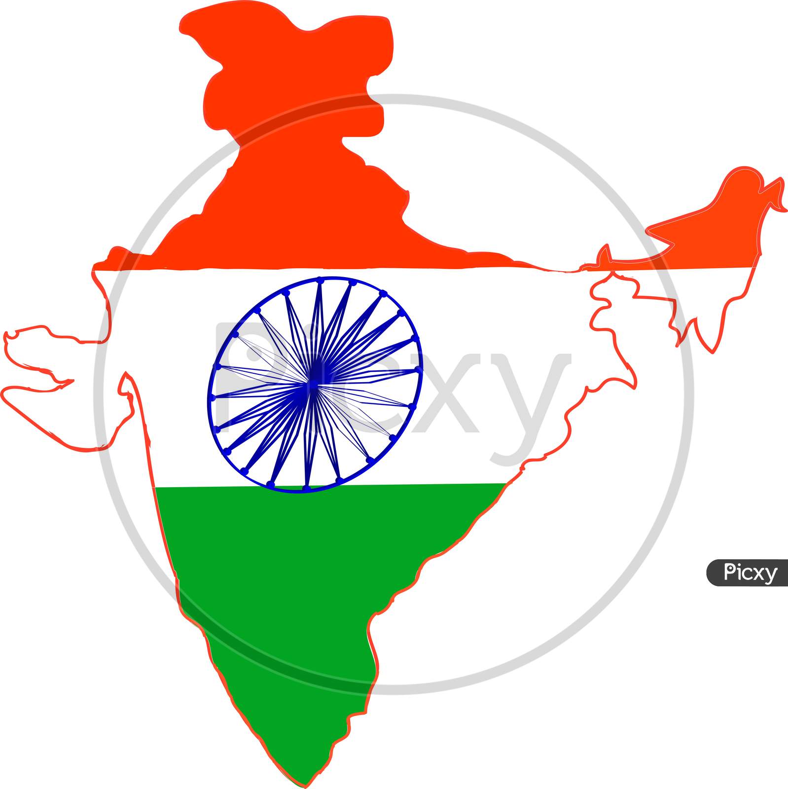 india map with tricolor