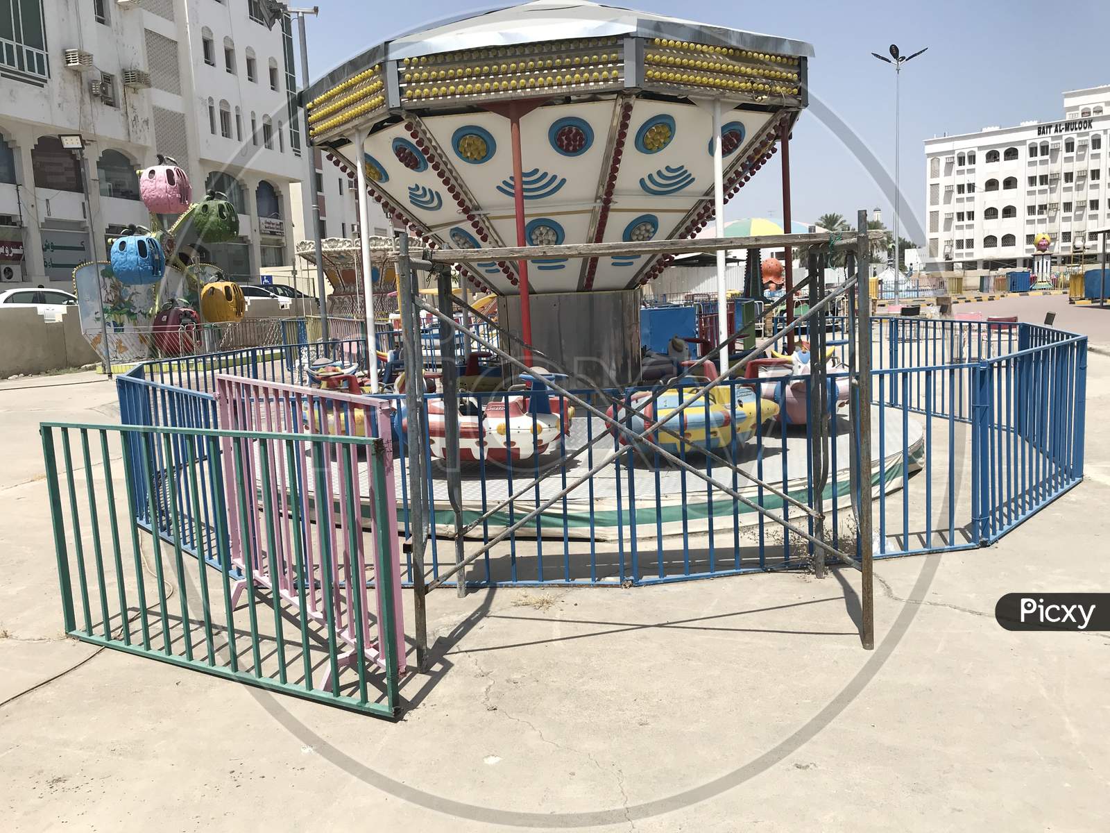 Amusement Theme Park Installed For Children Park To Celebrate Their Weekend Holidays At City Center Location