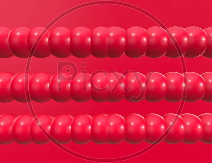 3D Render Red Sphere Background. 3D Objects Geometric Shape