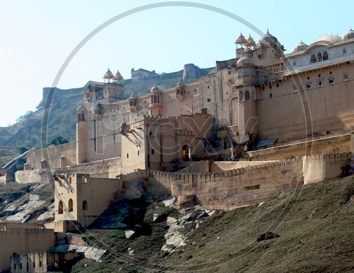 Historical tourist destination amer fort in Jaipur, Rajasthan