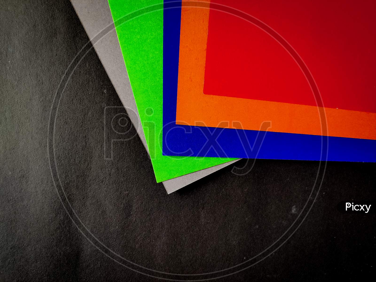 Multi Color Charts Isolated On Black Background.