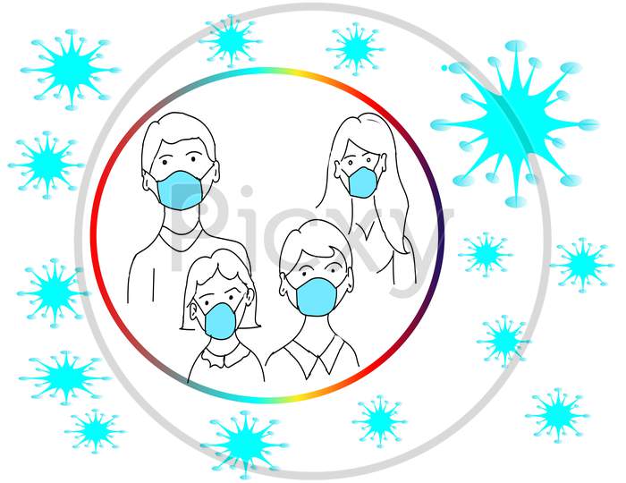 corona virus protection or wears a mask or kids wears mask