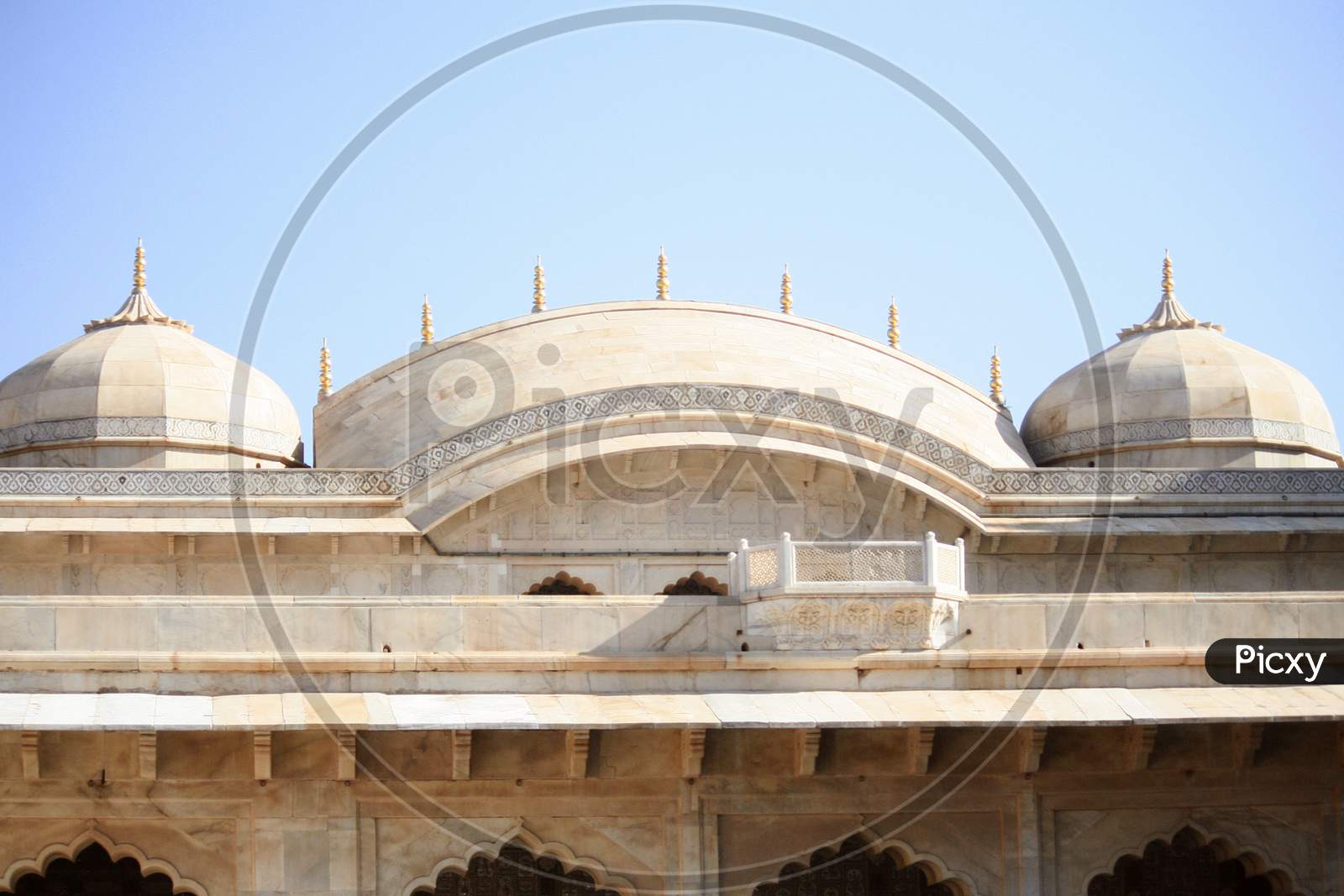Rajput architecture, Historical Amer fort roof top in Jaipur, Rajasthan