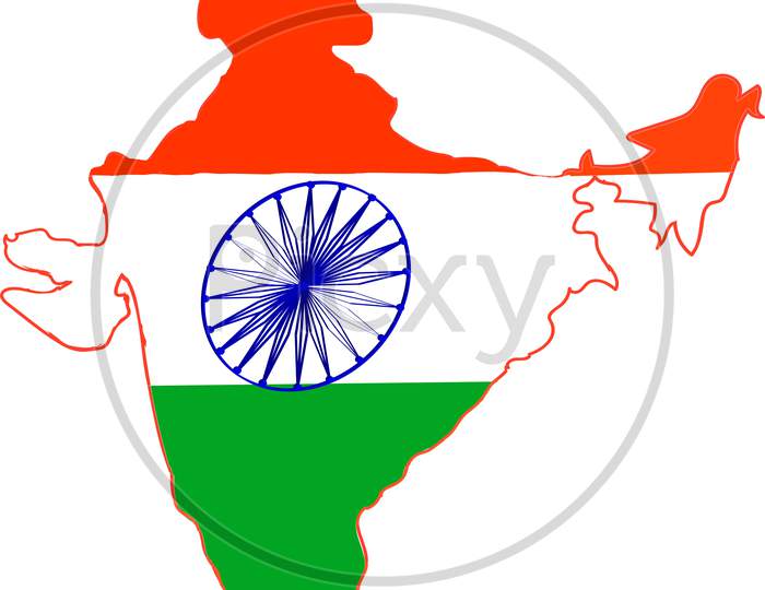 india map with tricolor
