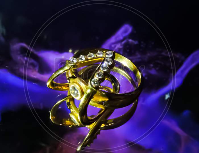 Gold Ring Diamond Jewellery Closeup 'Bokeh'