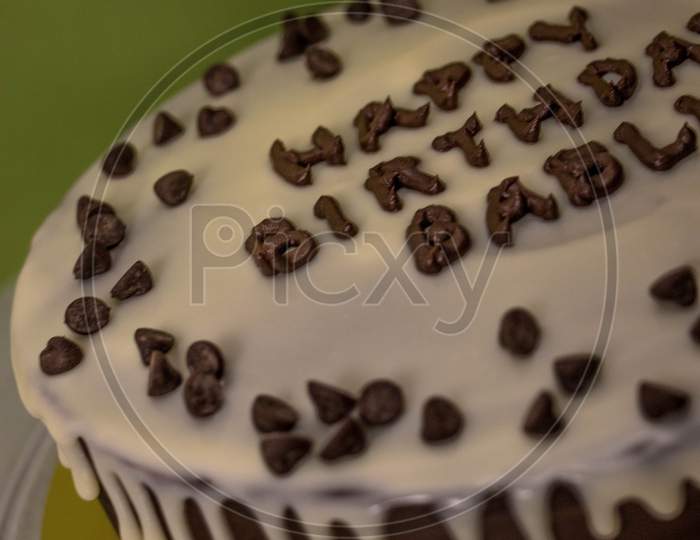 Vanilla chocolate chip birthday cake