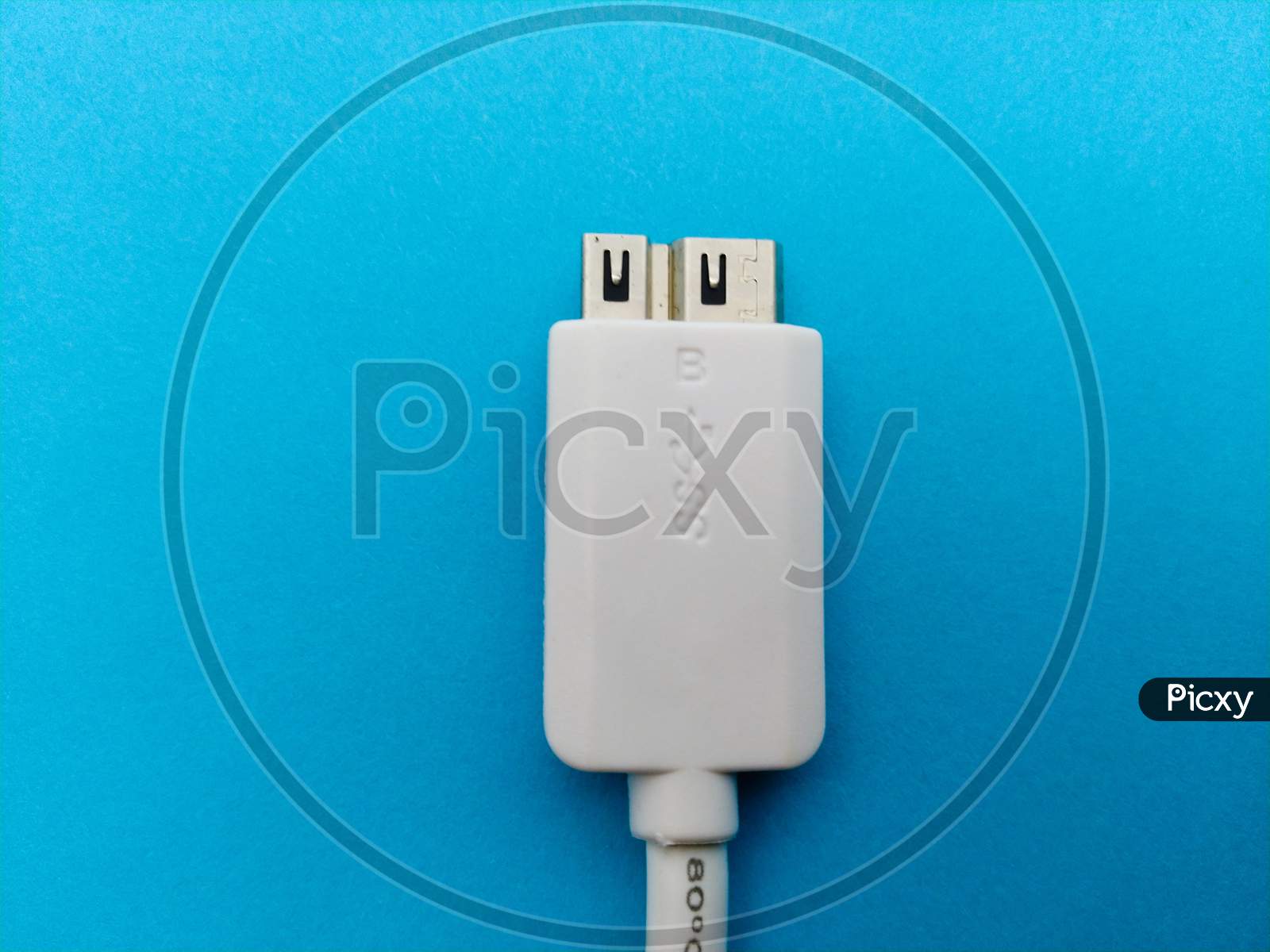 USB Port, High Speed USB Cable For Data Transfer, with blue background.