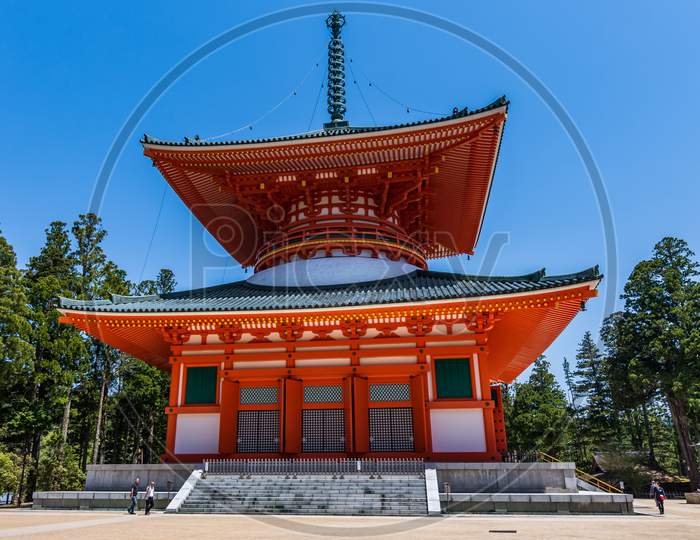 Konpon Daito Pagoda At The Danjo Garan Buddhist Temple Complex Of Koyasan, Japan