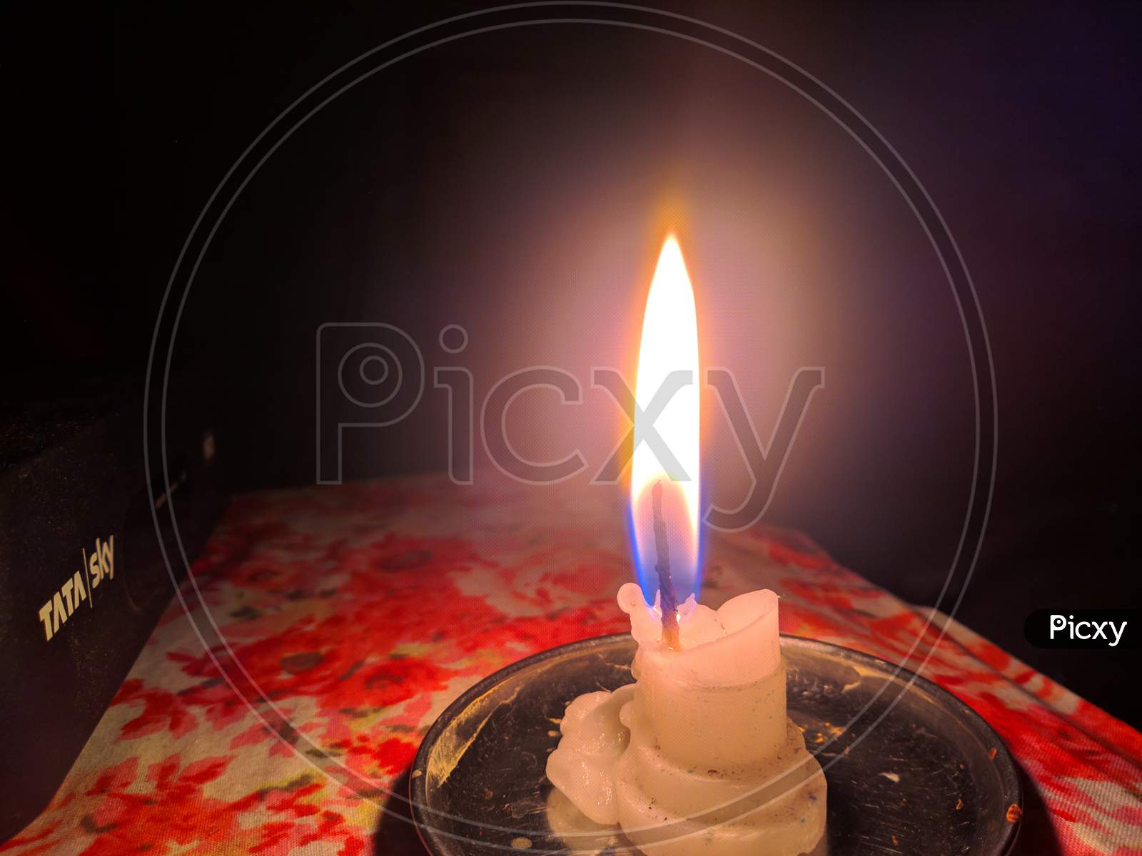Candle light with black background