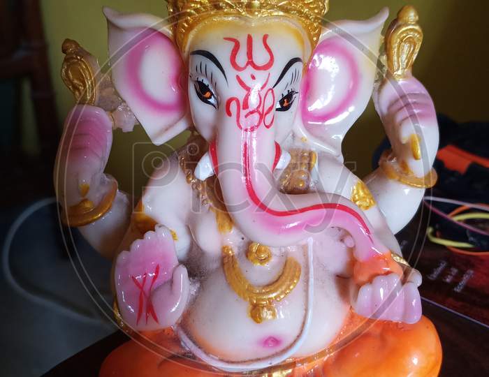 Idols Of Lord Ganesha Made With Marble Stone
