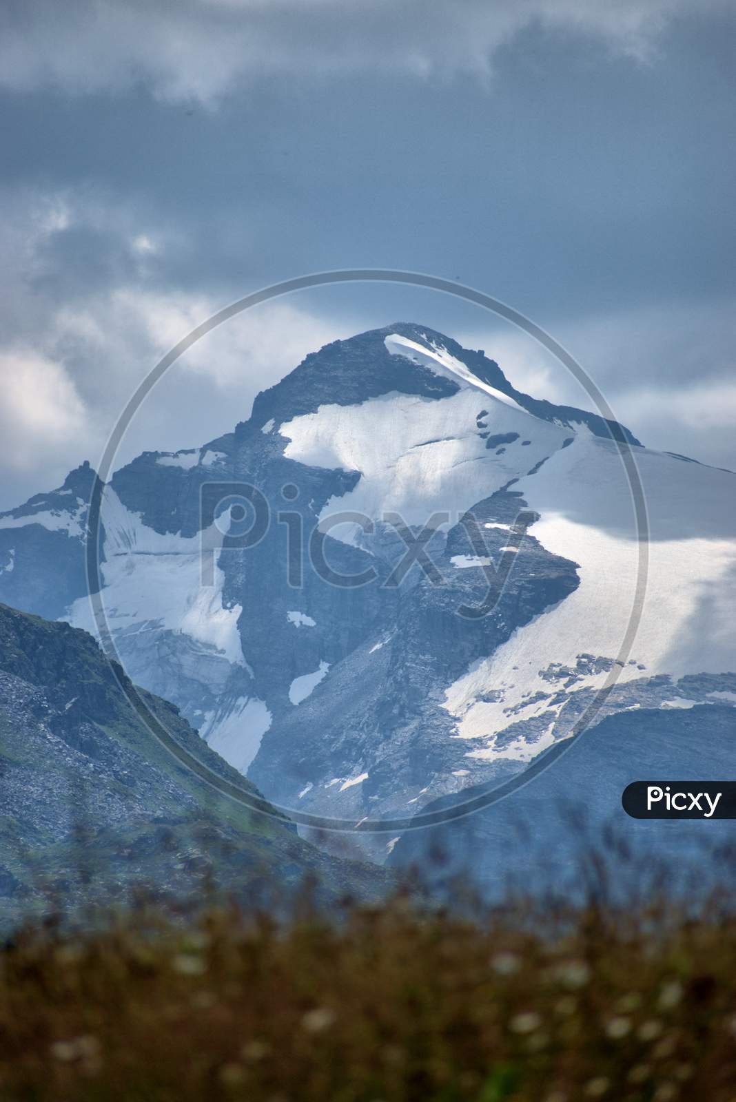 Amazing mountain peaks in Vals in the alps of Switzerland 31.7.2020