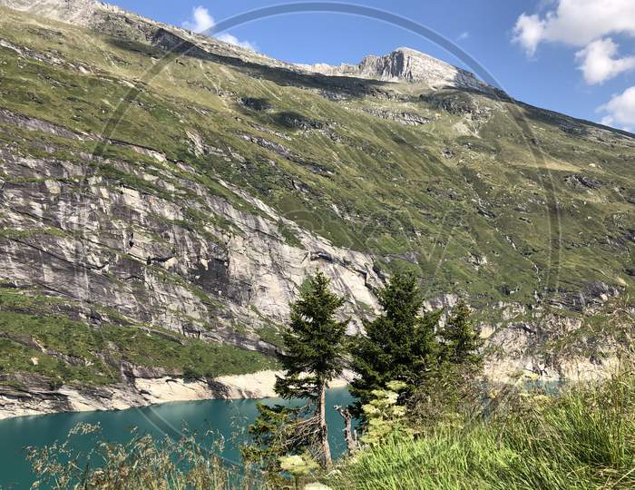 Lake Zervreila in Switzerland 31.7.2020