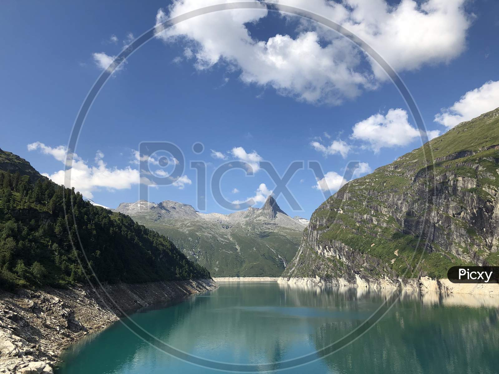 Lake Zervreila in Switzerland 31.7.2020