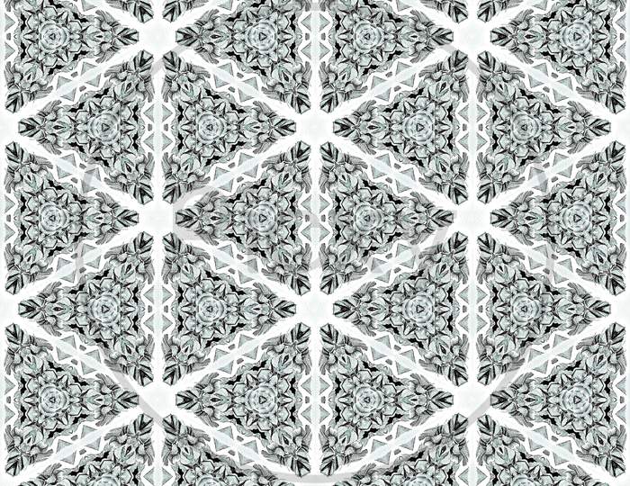 Elegant And Ornamental Monochromatic Pattern And Designs On Solid Sheet Of Wallpaper. Concept Of Home Decor And Interior Designing.