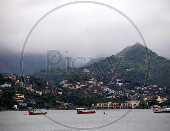 Monsoon clouds hover over Ajmer on August 24, 2020.