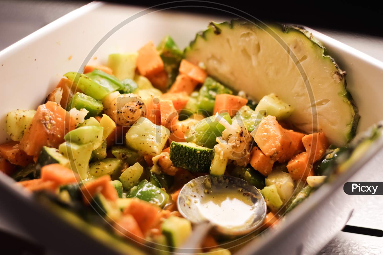 Close Up Photo Of Continental Vegetable Salad In A Bowl