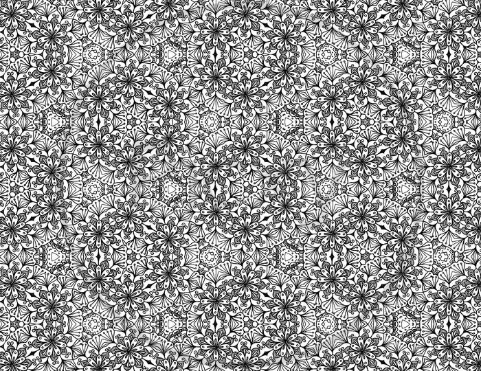 Beautiful And Elegant Monochromatic And Grey Symmetrical Mandala Designs On Solid Sheet Of Wallpaper.