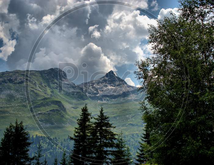 Amazing mountain panorama in Vals in Switzerland 31.7.2020