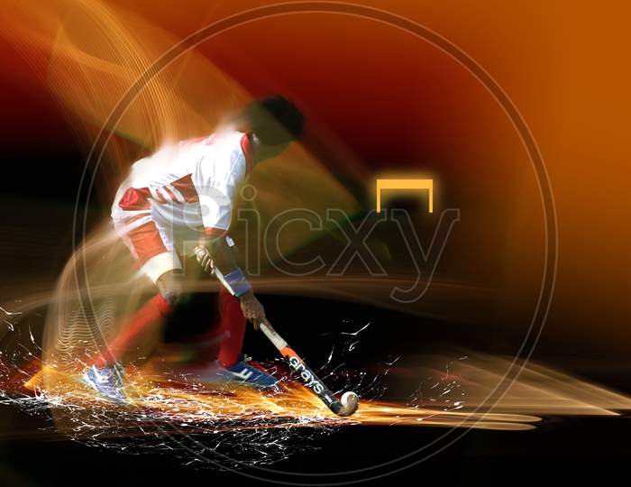 Best hockey player with creative illustration