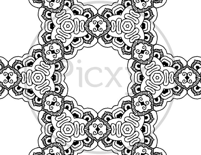 Beautiful And Elegant Monochromatic And Grey Symmetrical Pattern Designs On Solid Sheet Of Wallpaper