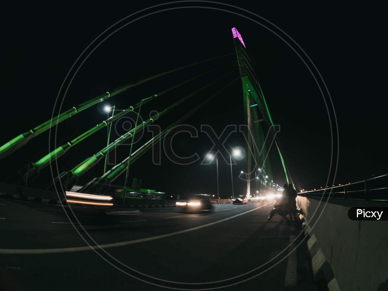 Signature Bridge Is A Cantilever Spar Cable-Stayed Bridge Which Spans The Yamuna River At Wazirabad Section, Connecting Wazirabad To East Delhi.