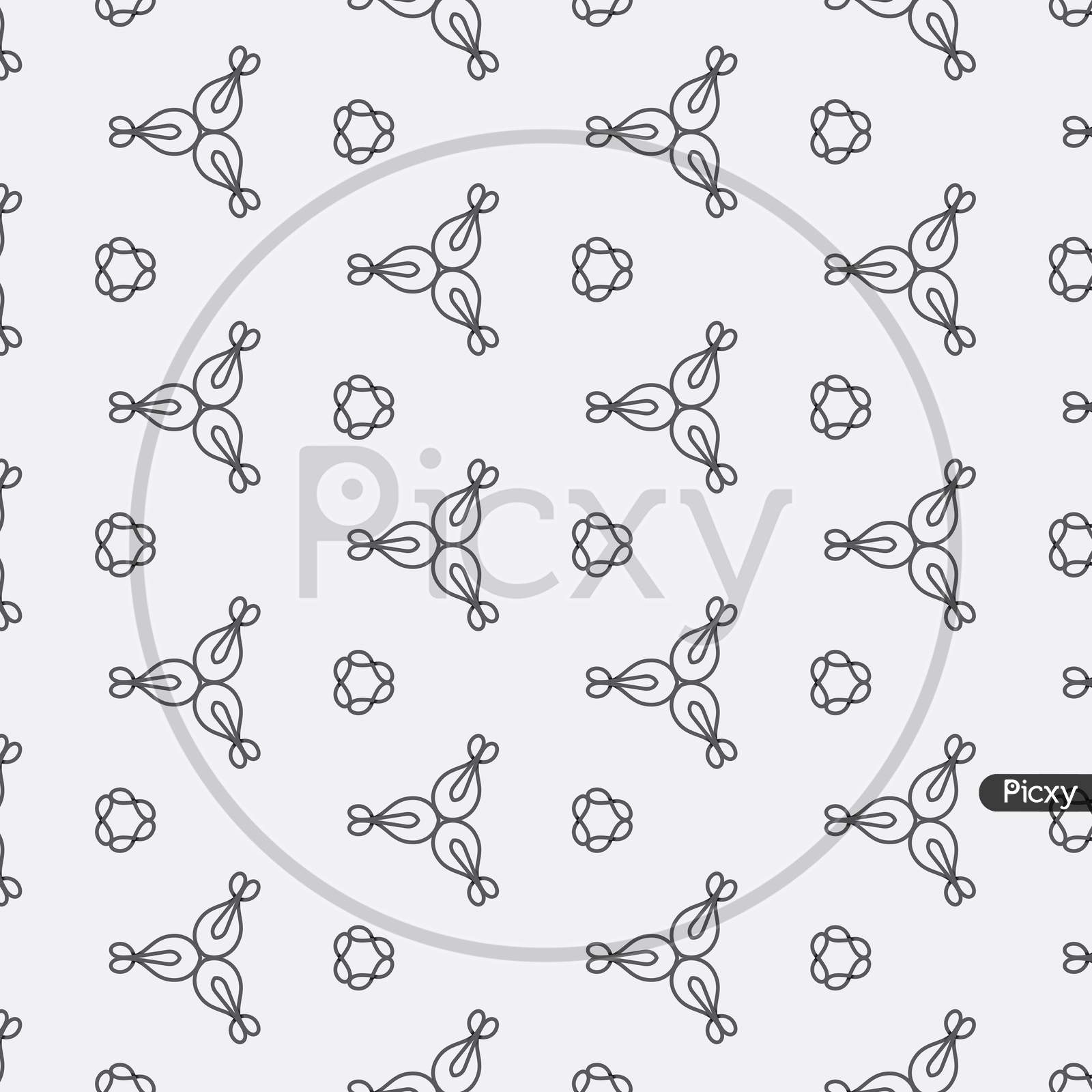 Beautiful Monochromatic Symmetrical Designs On Solid Sheet Of Wallpaper. Concept Of Home Decor And Interior Designing