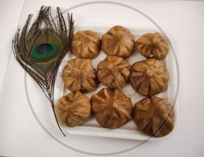 Modak served in a plate for Ganesh chaturthi