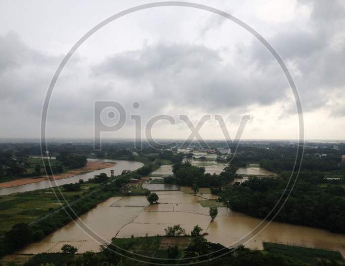 Aerial view of Flood