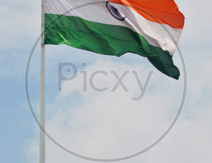 Indian flag in wind to a polE