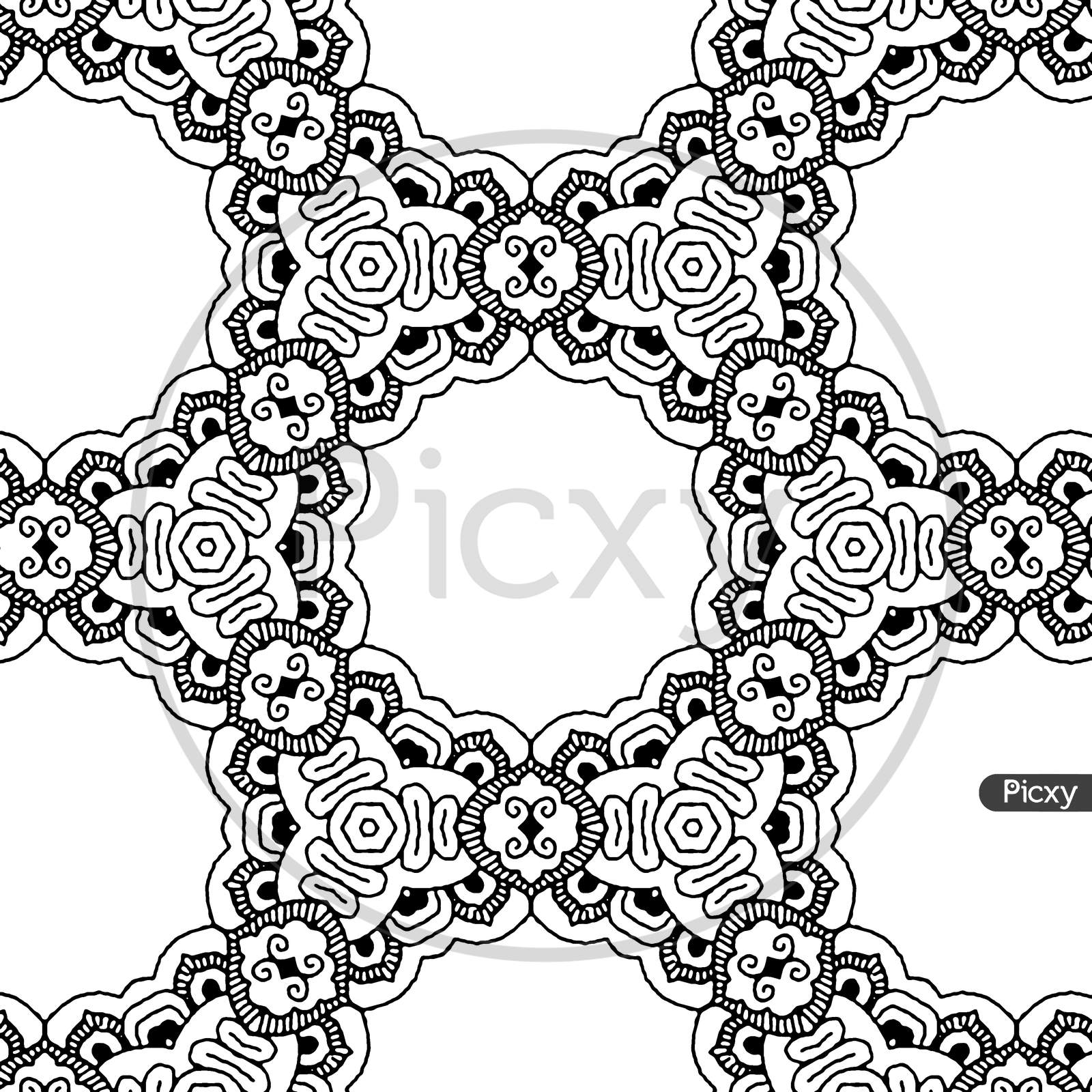 Beautiful And Elegant Monochromatic And Grey Symmetrical Pattern Designs On Solid Sheet Of Wallpaper