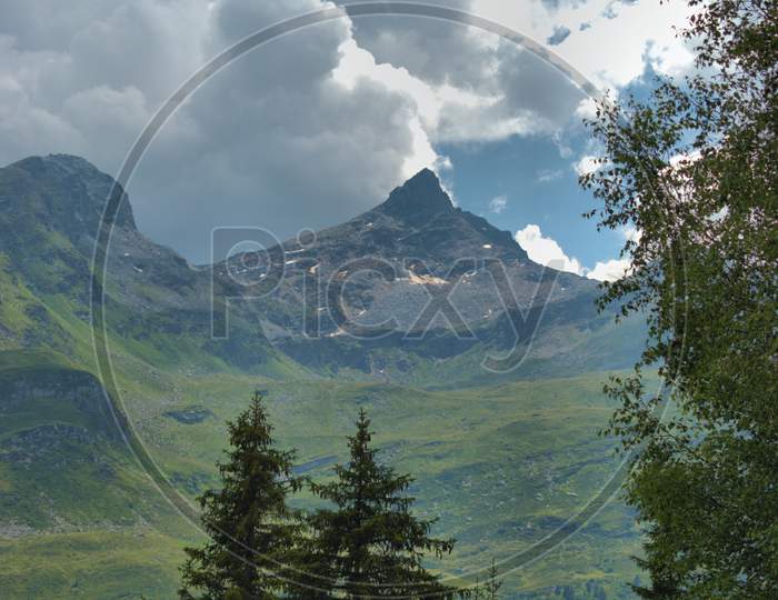 Amazing mountain panorama in Vals in Switzerland 31.7.2020