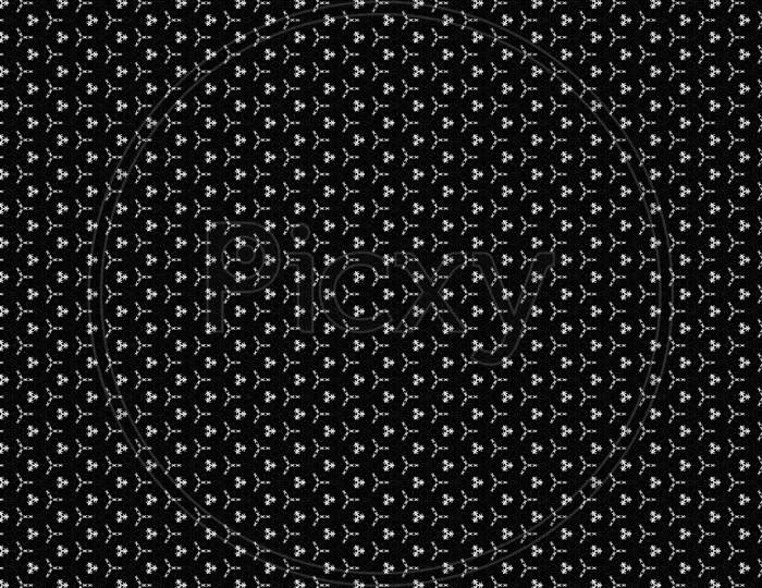Beautiful Black And White Symmetrical Designs On Solid Sheet Of Wallpaper. Concept Of Home Decor And Interior Designing