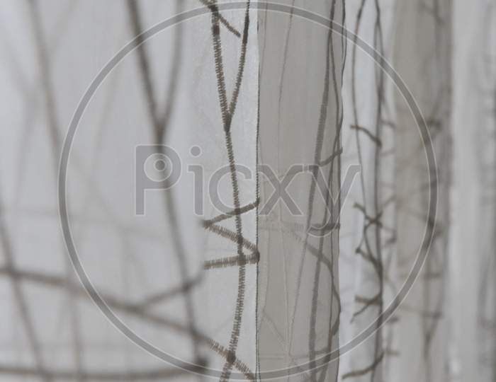 Curtain Backdrop With Vertical Wavy Pattern