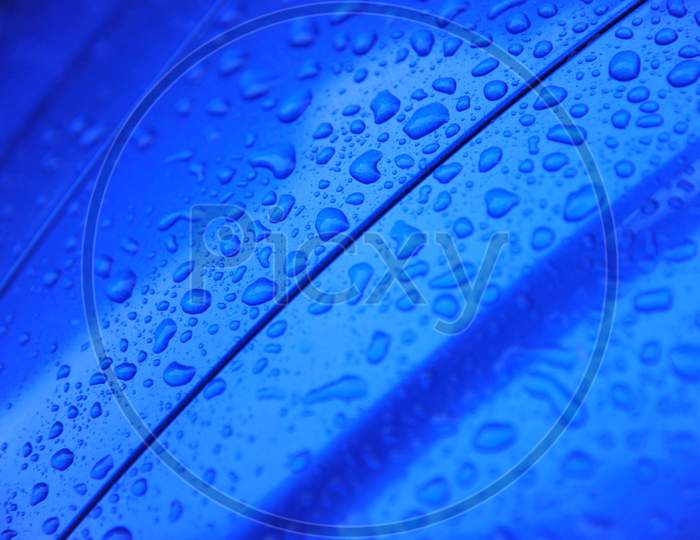 Water Droplets On A Car Closeup Photo