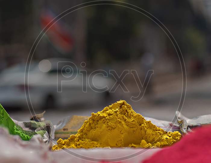 Holi Festival Colours Closeup Photo