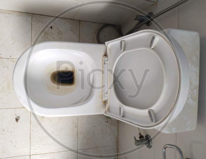 Close View Of Toilet Seat