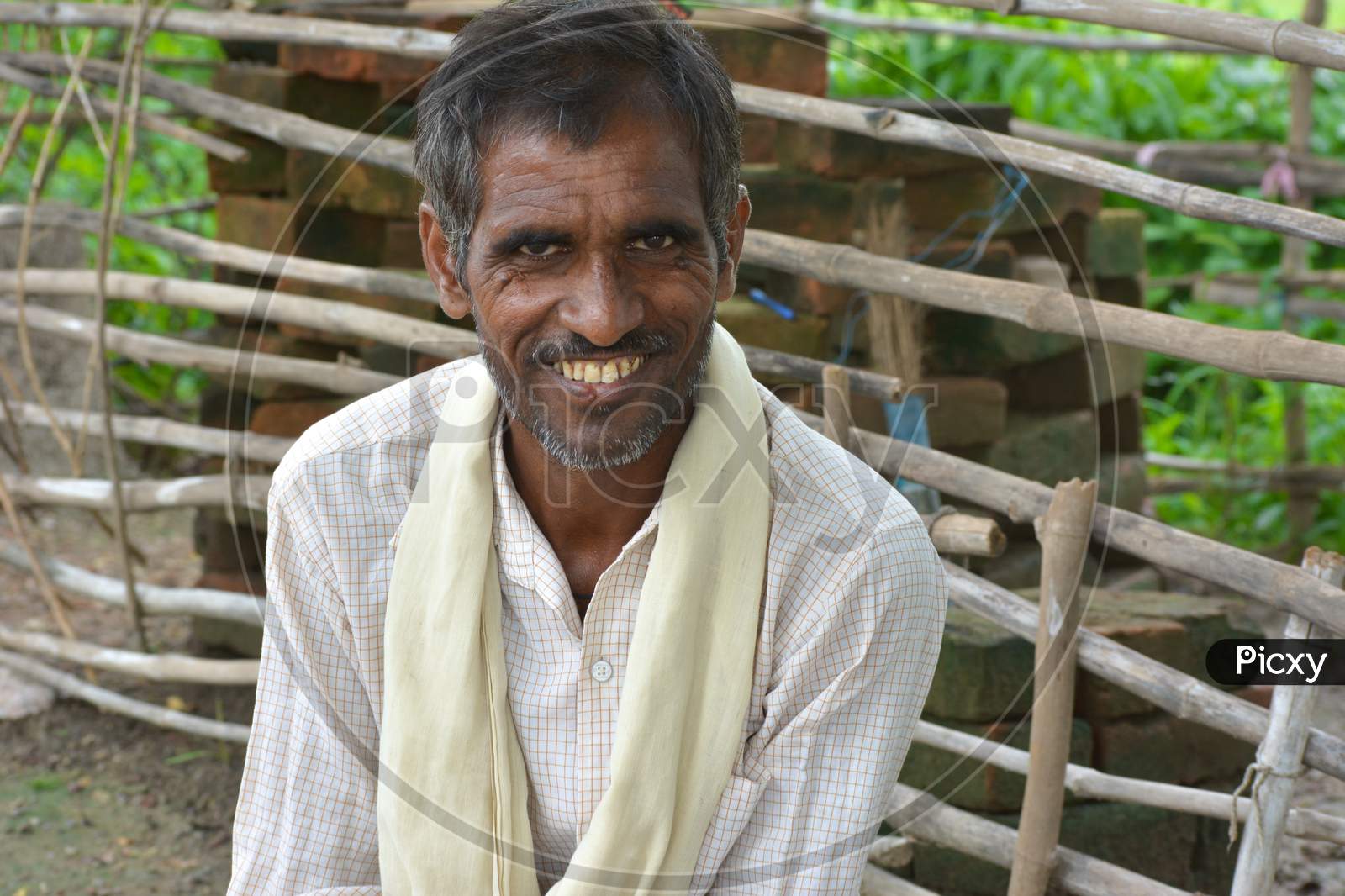MAHOBA, UTTAR PRADESH, INDIA - AUGUST 24, 2020: Portrait of Indian Old Man.