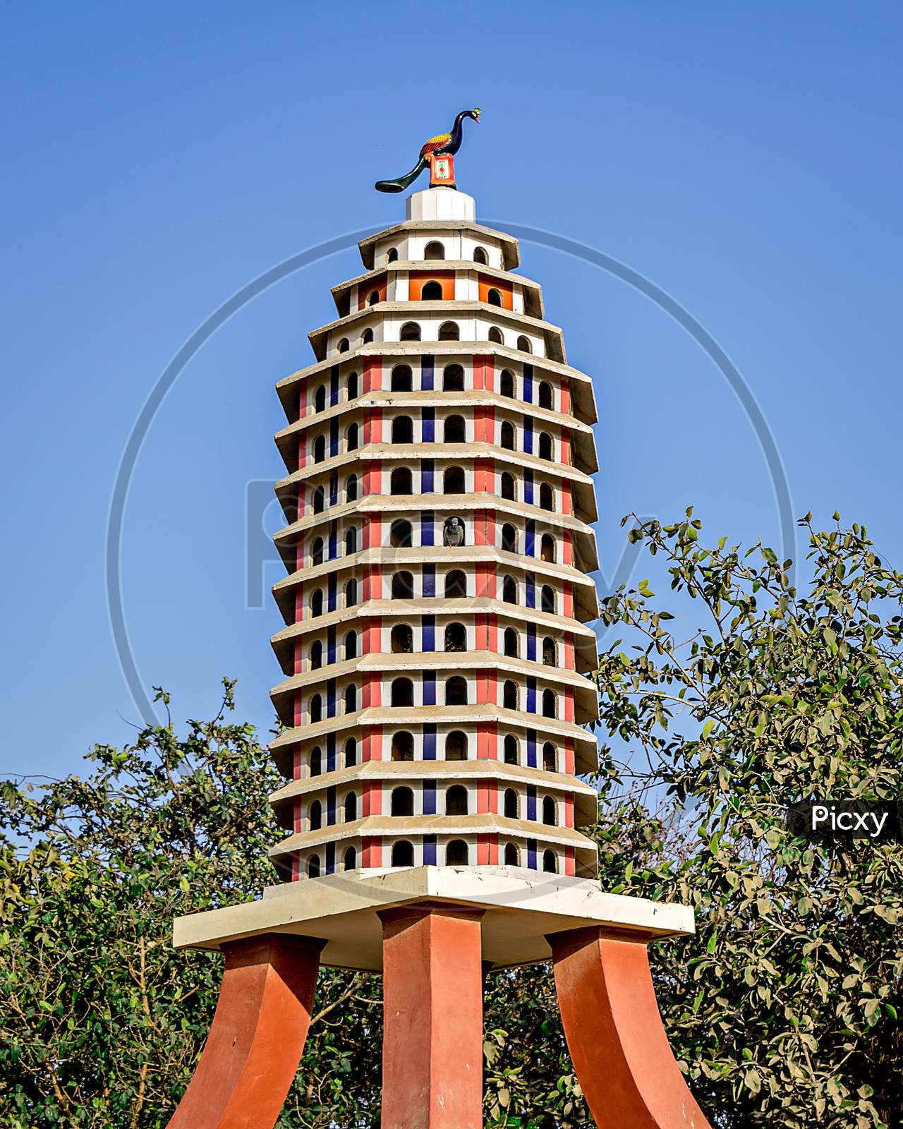 Huge Permanent Cement Pigeon Nest Or Shelter At Nageshwar Temple