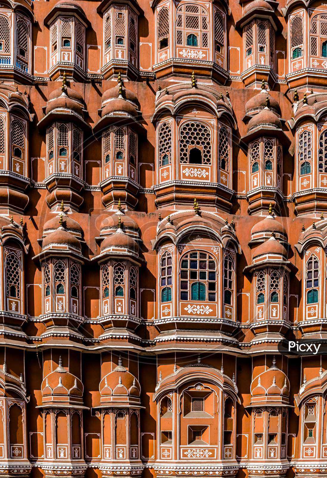Close-Up Image Of Carvings At Hawa Mahal, Jaipur, India.
