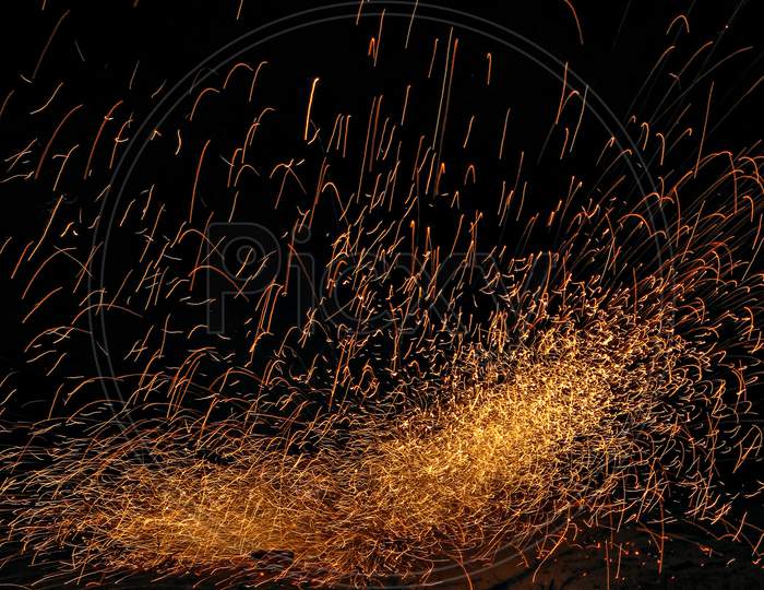 Slow Shutter Image Of Deepavali Fire Cracker That Can Be Used As Background.